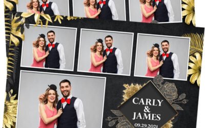 Black and Gold Wedding Photo Booth Template – 4×6 Postcard