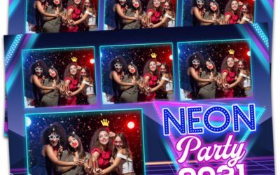 NEON Party Photo Booth Template 4×6 Postcard